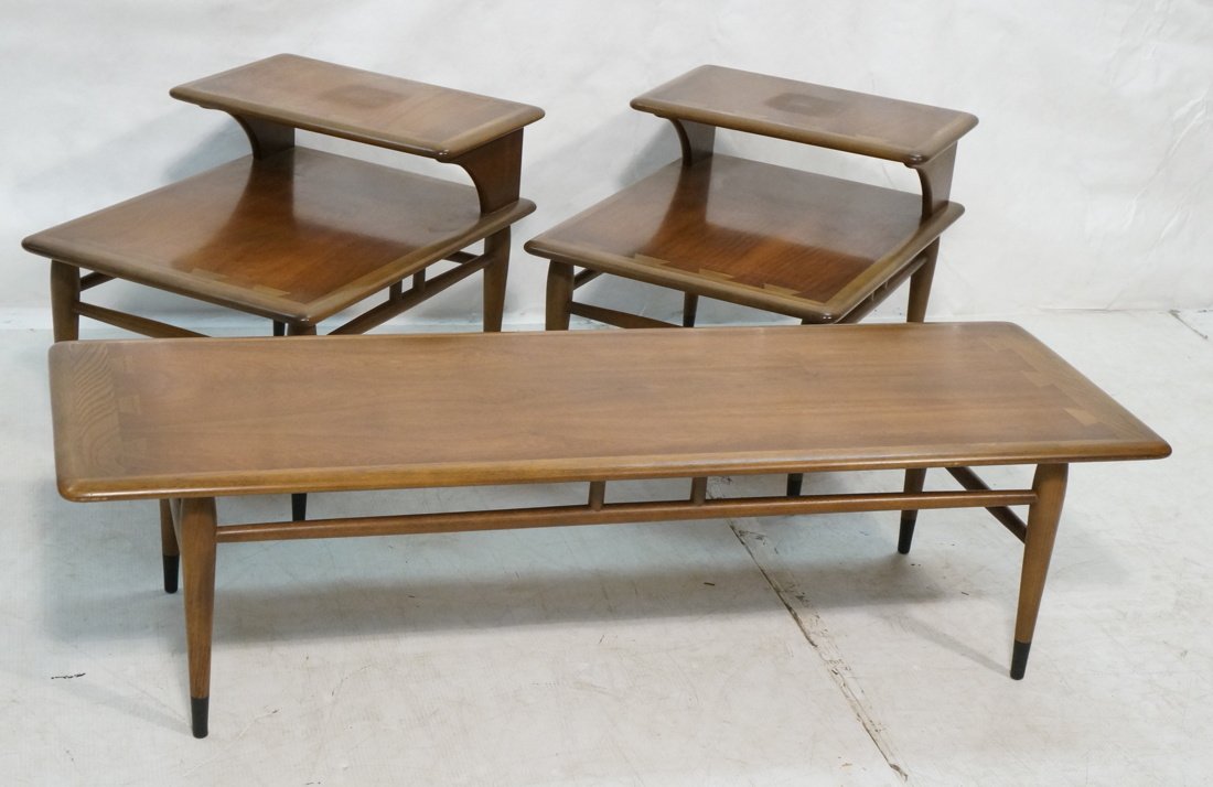 3pc LANE American Modern Coffee & End Tables. Inl (1 of 8)