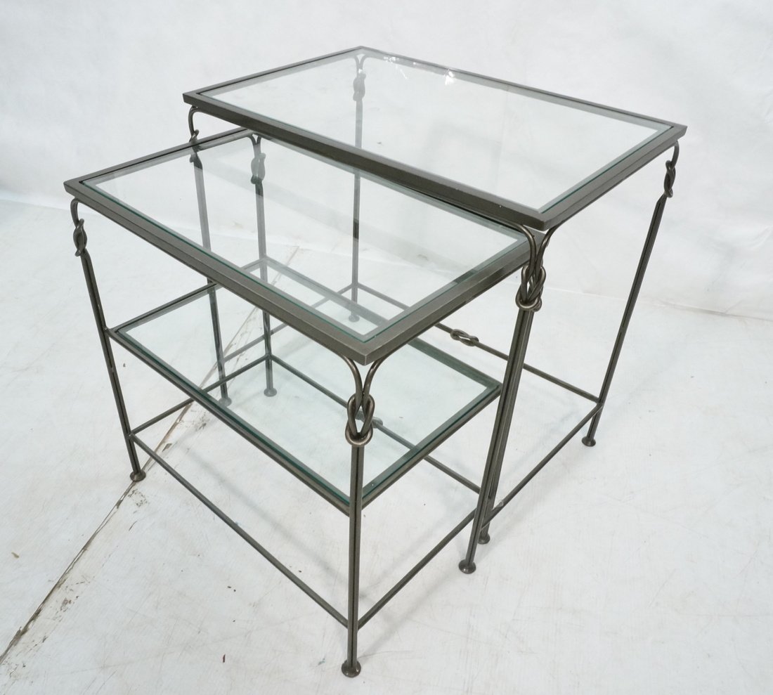 Pr Metal Knot Design Nesting Tables. Glass tops. (1 of 6)