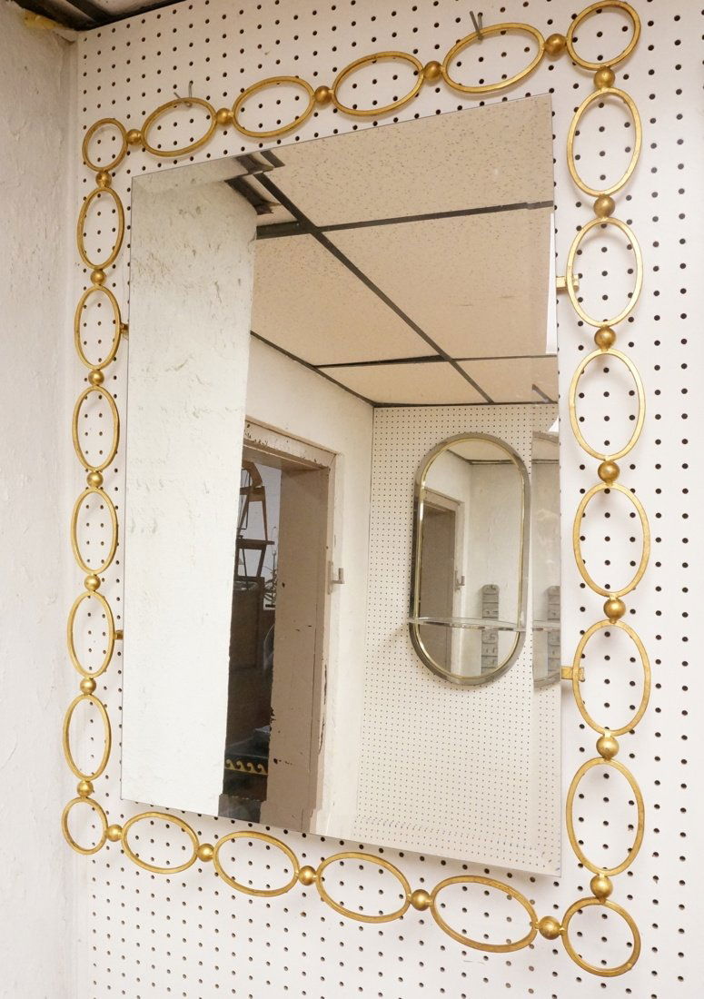 Decorator Wall Mirror. Chain link gilt metal desi (1 of 4)