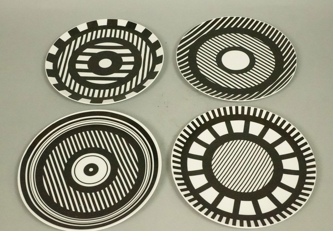 4pc CHRISTOPHER JAGMIN Design Op Art Plates. "Bon (1 of 6)