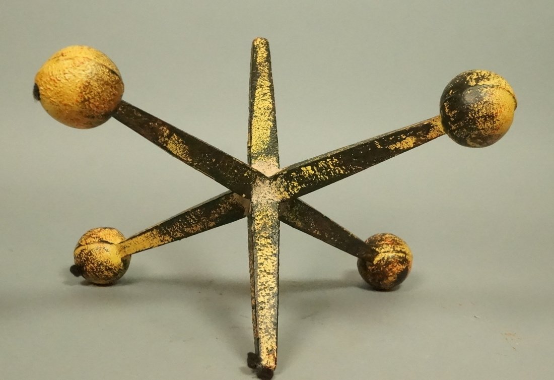 Iron Large Jack Sculpture. Yellow distressed pain (1 of 4)