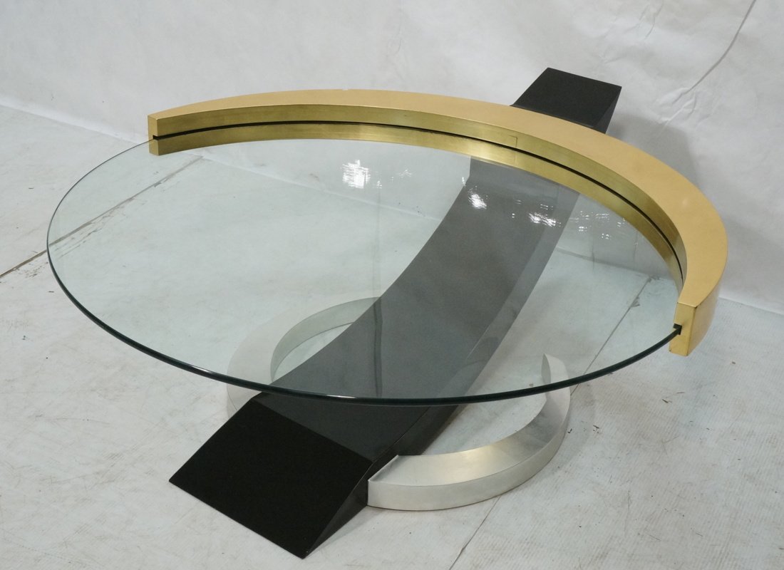 Contemporary Modernist Decorator Glass Top Coffee (1 of 8)