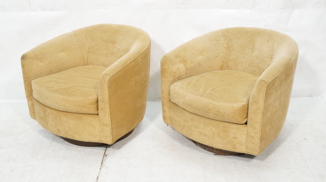 Pair Milo Baughman Attributed Lounge Chairs. Swiv (1 of 9)