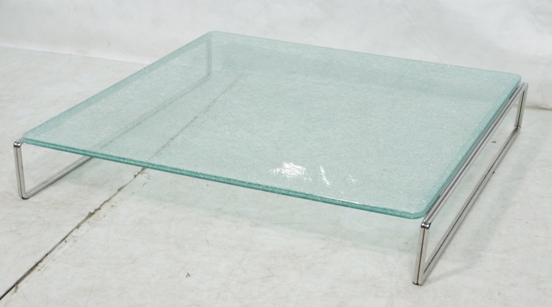 Modernist Low Coffee Cocktail Table. Thick Crackl (1 of 6)