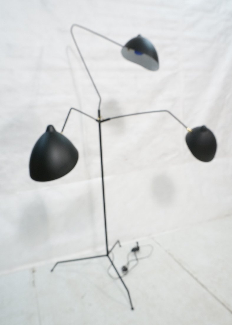 Serge Mouille Style Floor Lamp.  3 Arm with shape (1 of 8)