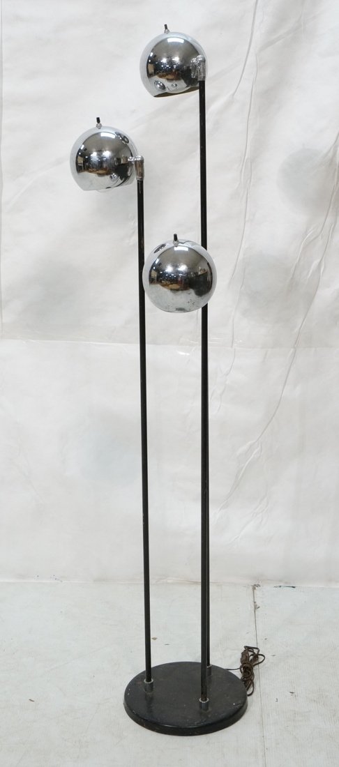 Modernist Three Rod Floor Lamp with Chrome Shades (1 of 9)