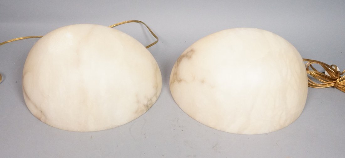 Pr Decorator Alabaster Demi Circle Wall Sconces. (1 of 7)