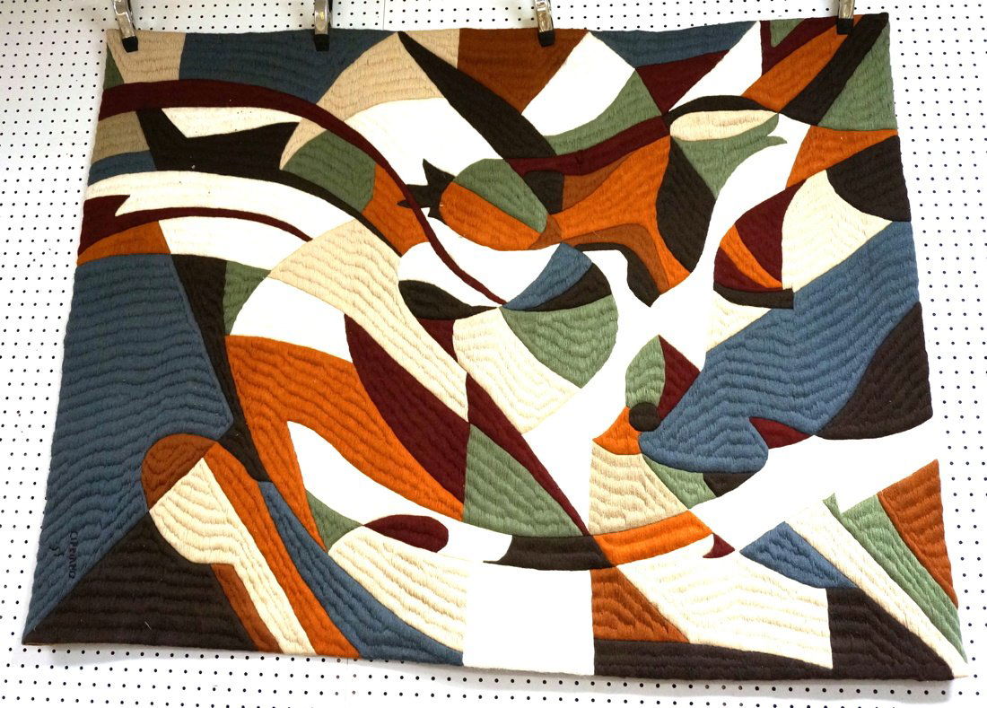 CIPRIANO Woven Tapestry. Modernist. "Voo". Signed (1 of 8)