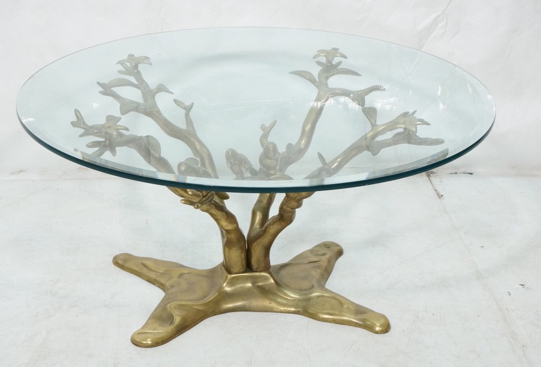 Brass Giacometti style Glass Top Coffee Table. Ro (1 of 7)