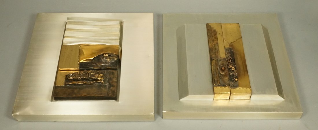 Pr GILBERT '86 Brutalist Mixed Metal Wall Plaques (1 of 10)
