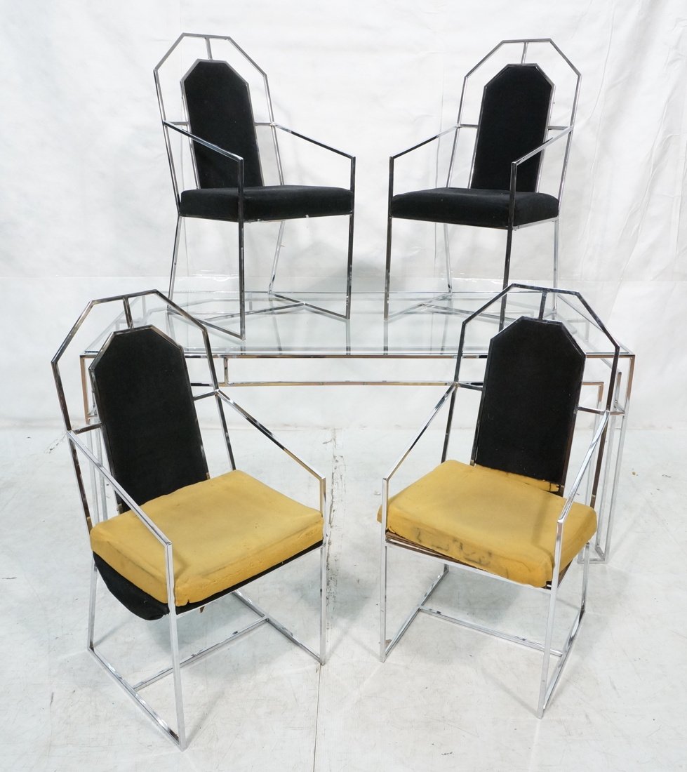 Milo Baughman Dining Table & Four Chairs. Thin sq (1 of 10)