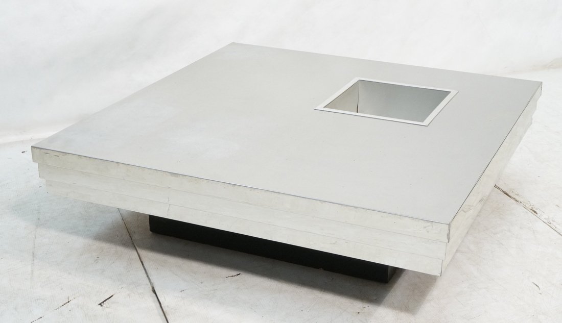 PIERRE CARDIN Brushed Aluminum Square Coffee Cock (1 of 7)