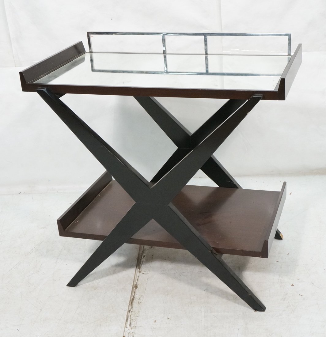 Mirror Top Contemporary  Butlers Stand. Dark Wood (1 of 7)