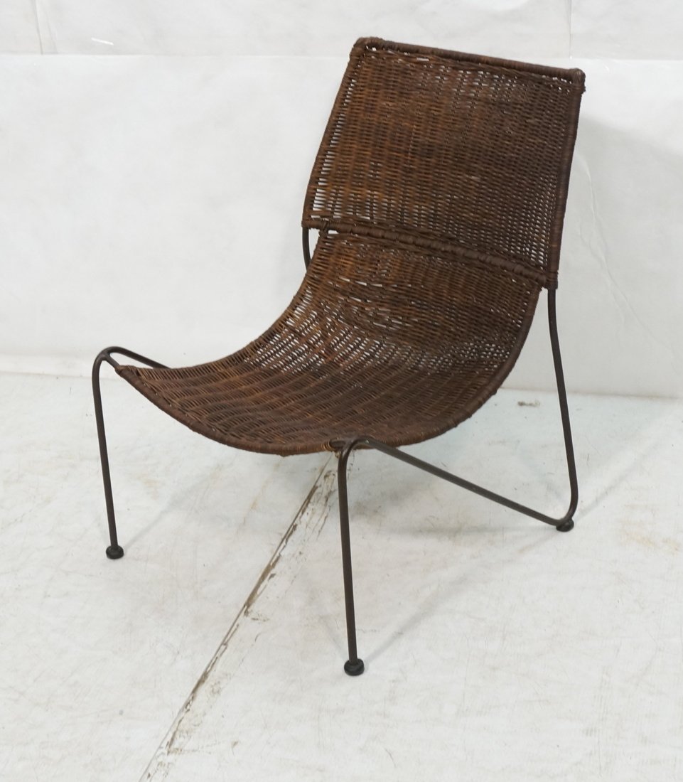Contemporary Hairpin Wicker Lounge Chair. Woven s (1 of 6)
