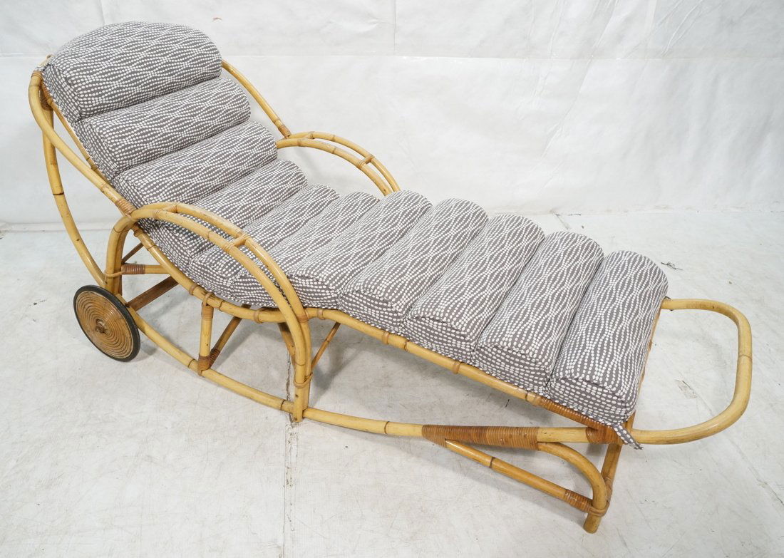 Vintage Rattan Retro Chaise Lounge. New KNOLL fab (1 of 10)