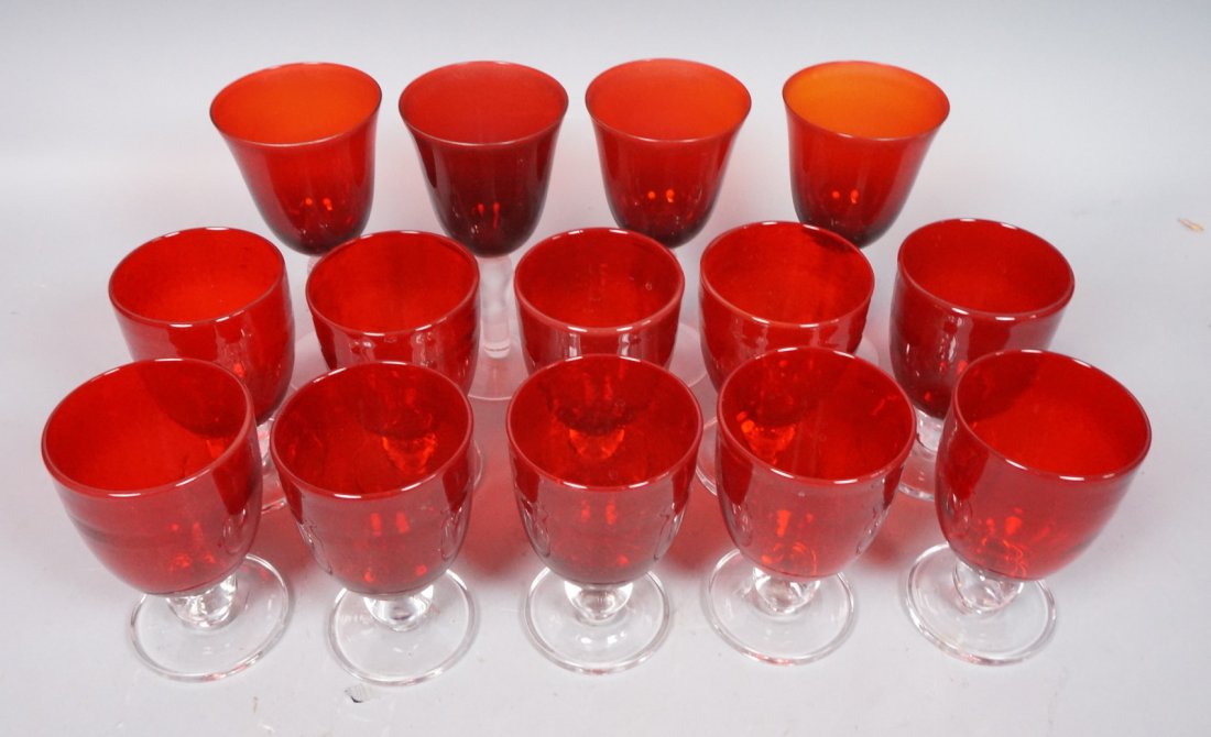 Set 14 Ruby Glass Stemware. 4 matching goblets wi (1 of 6)