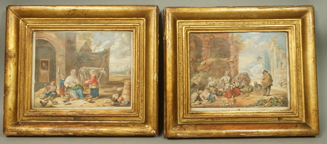 Pr Antique Watercolor Paintings. Genre Scenes. 1) (1 of 9)