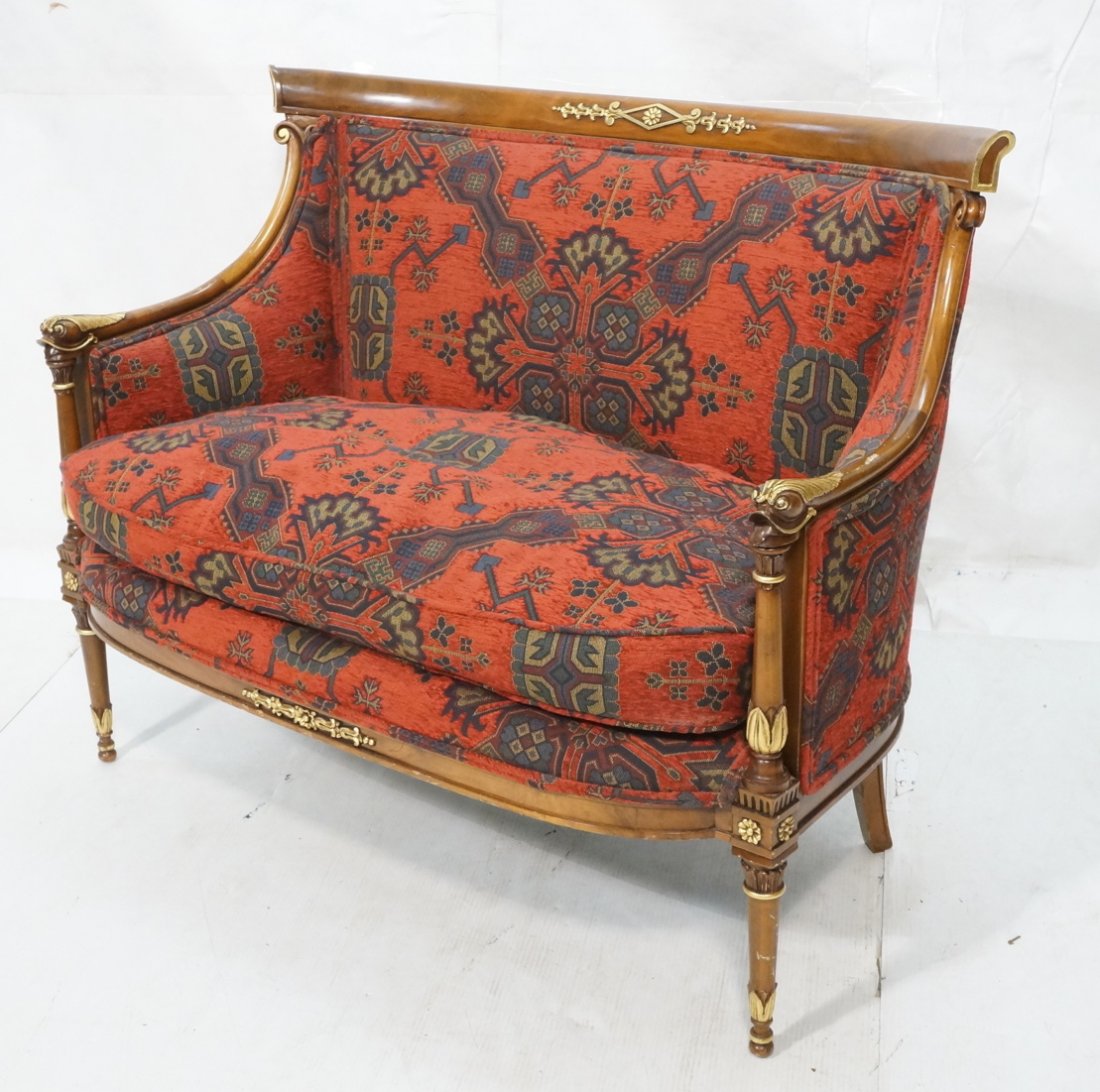 Decorator French Settee Love Seat. Wood frame wit (1 of 10)