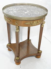Antique Gray Marble Top French Side End Table. De (1 of 7)