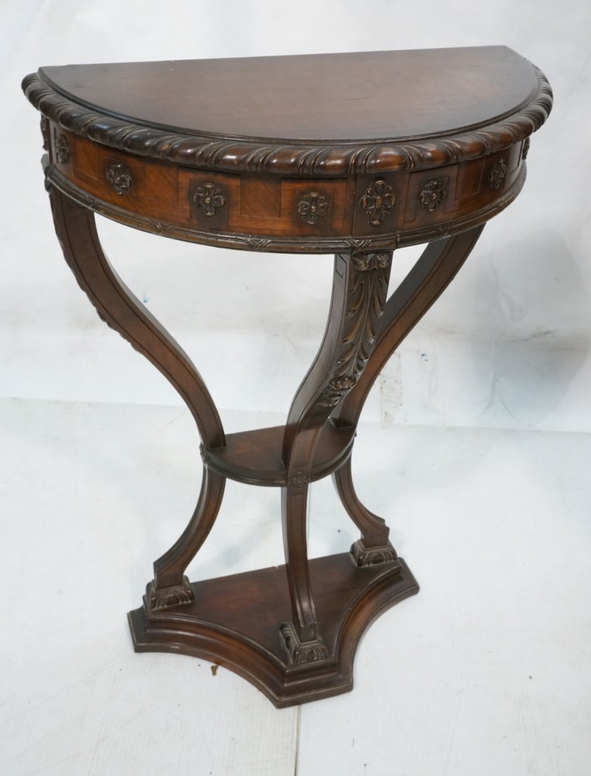 Small Demi Lune Side Hall Table. Rope edge trim. (1 of 8)