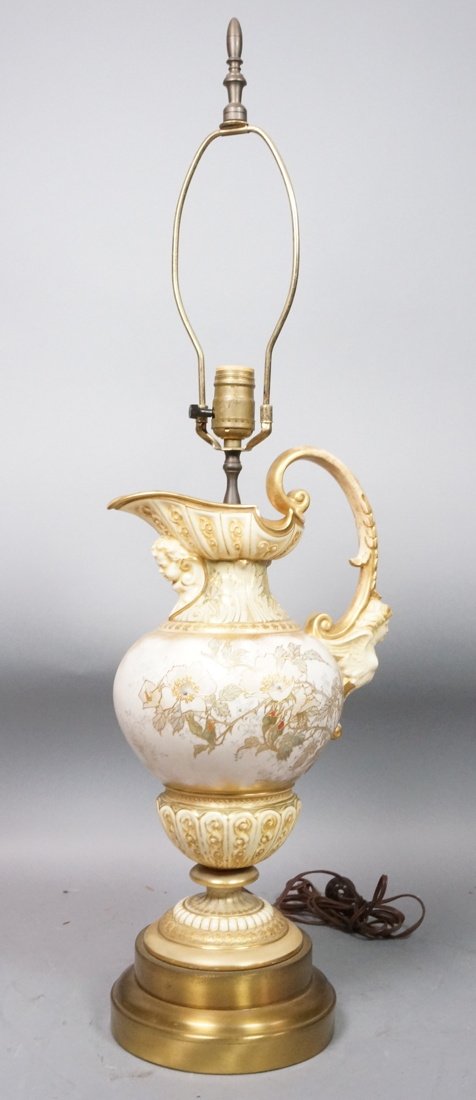 Antique Porcelain Ewer Pitcher Lamp. Winged Angel (1 of 8)