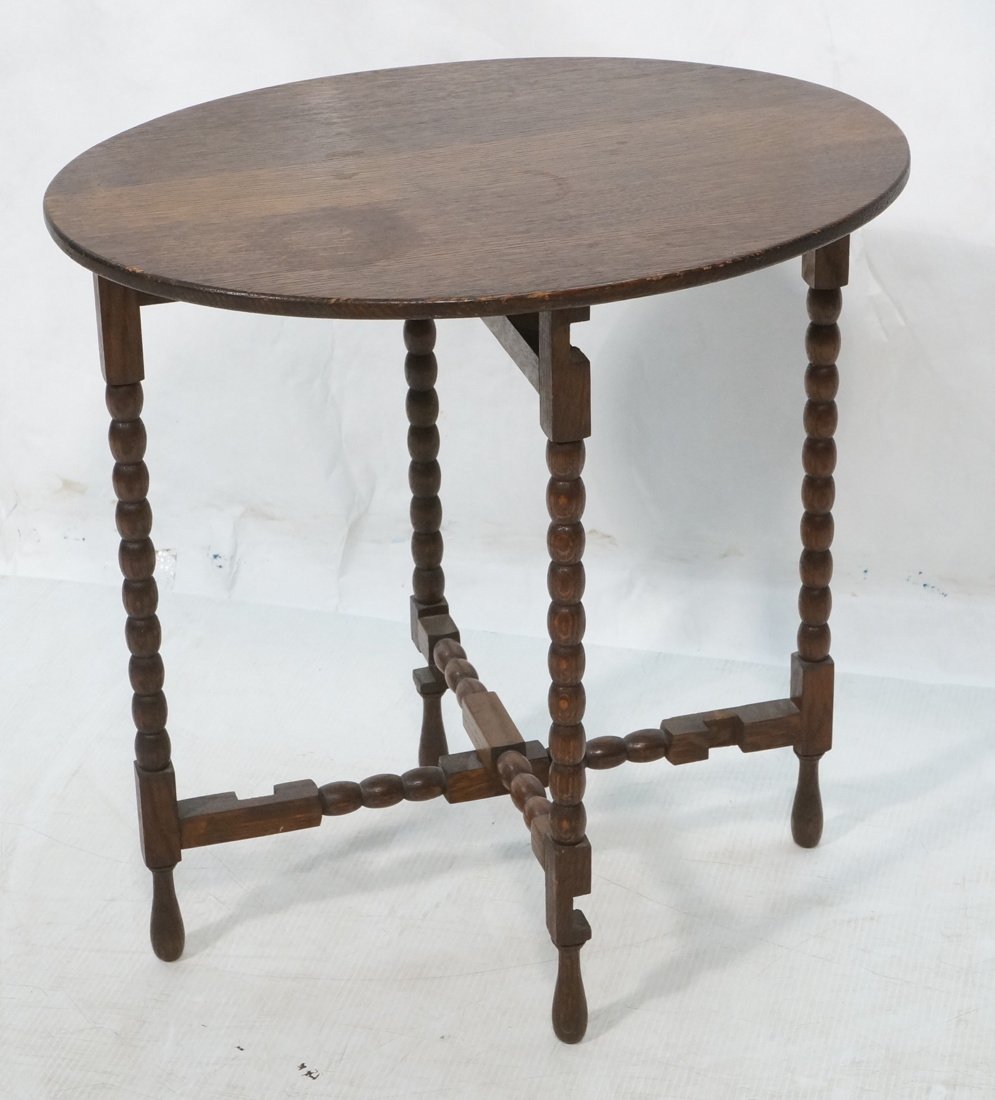 Small Oak Oval Folding Gate Leg Table.  Spindle f (1 of 6)