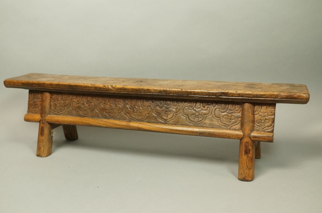 Antique Carved Wood Asian style Kneeler Bench. Ca (1 of 7)