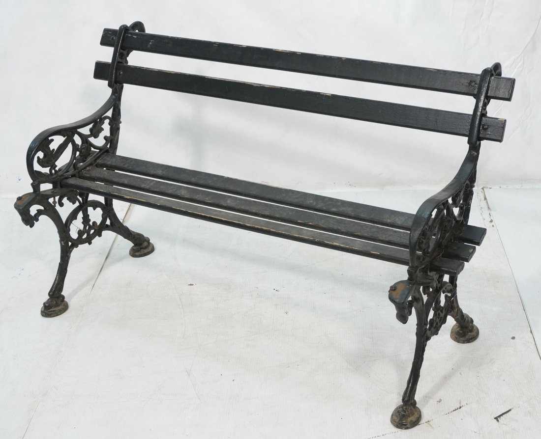 Antique Iron Garden Park Bench Patio. BIRLANT. Wo (1 of 8)