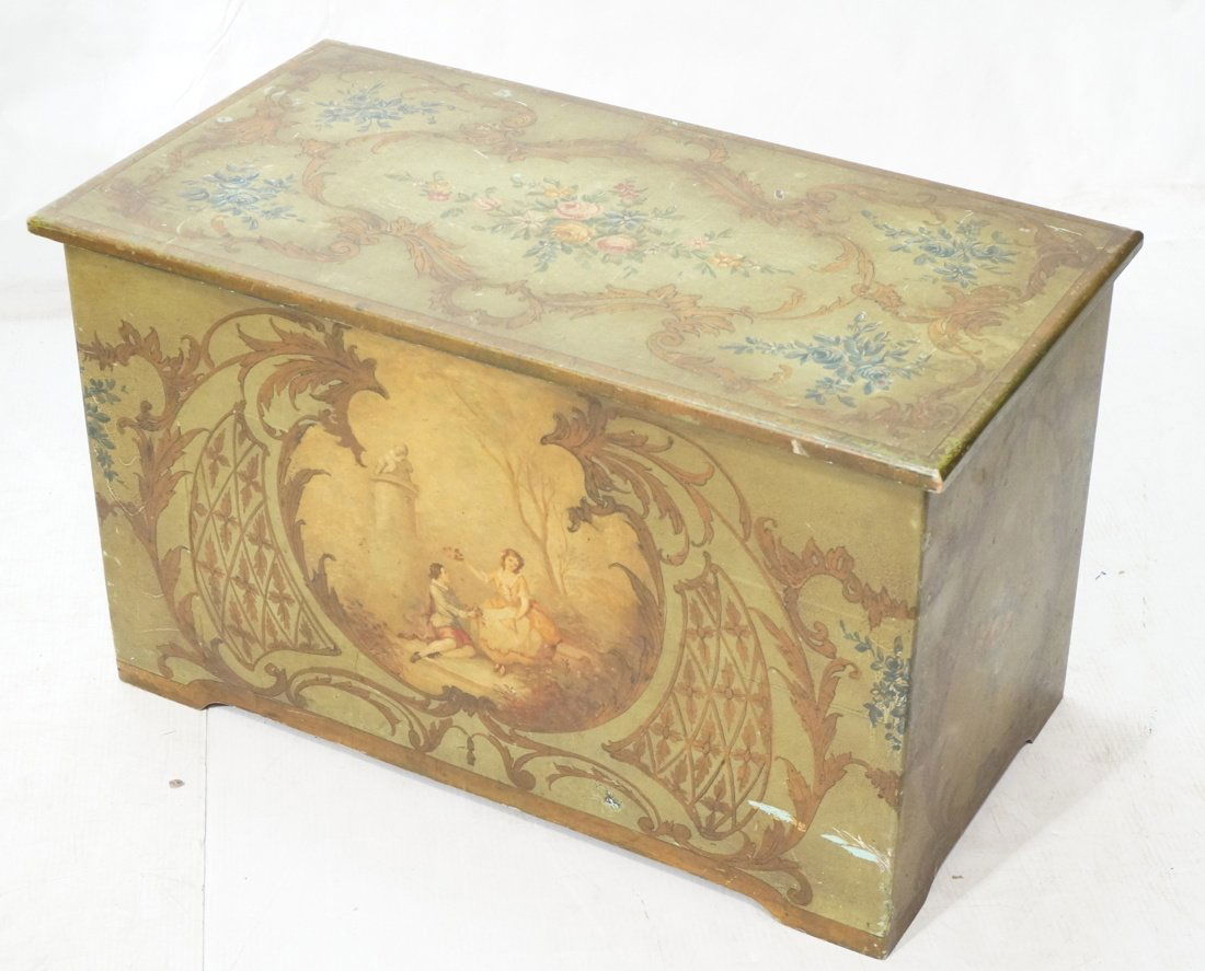 Paint decorated Trunk Chest Storage Box. Victoria (1 of 8)