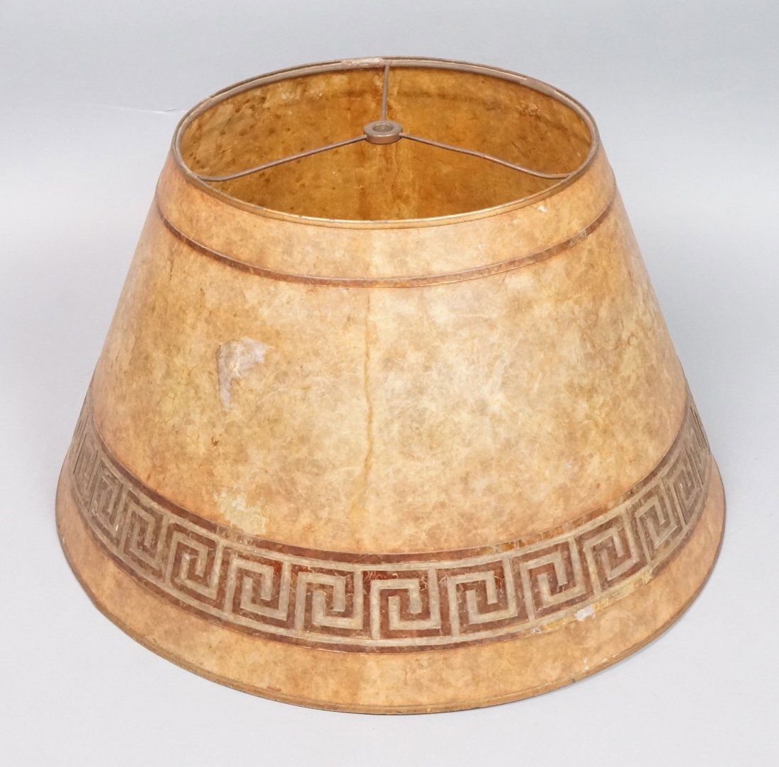 Arts & Crafts Antique Mica Lamp Shade. Greek Wall (1 of 6)