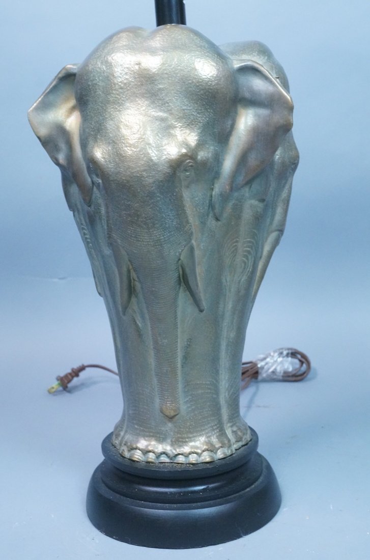Metal Figural Elephant Lamp. Decorator. Black Bas (1 of 7)