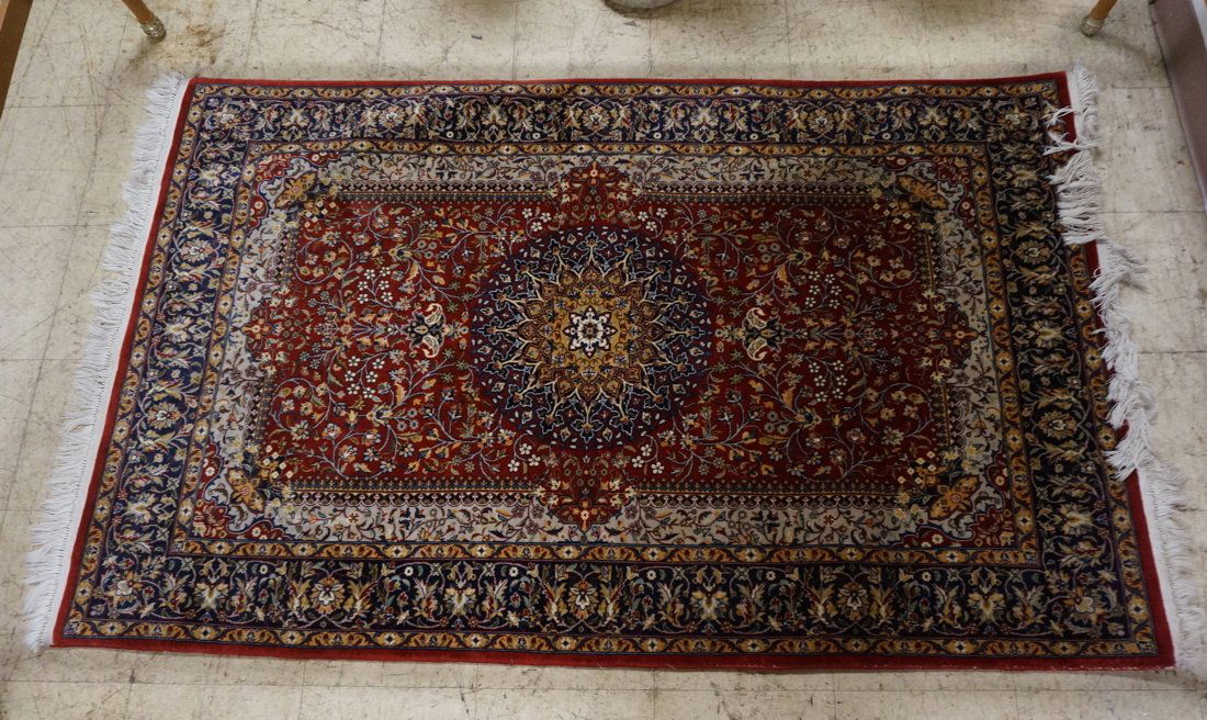 6'7X4" Oriental Carpet Area Rug. Burgundy ground (1 of 10)