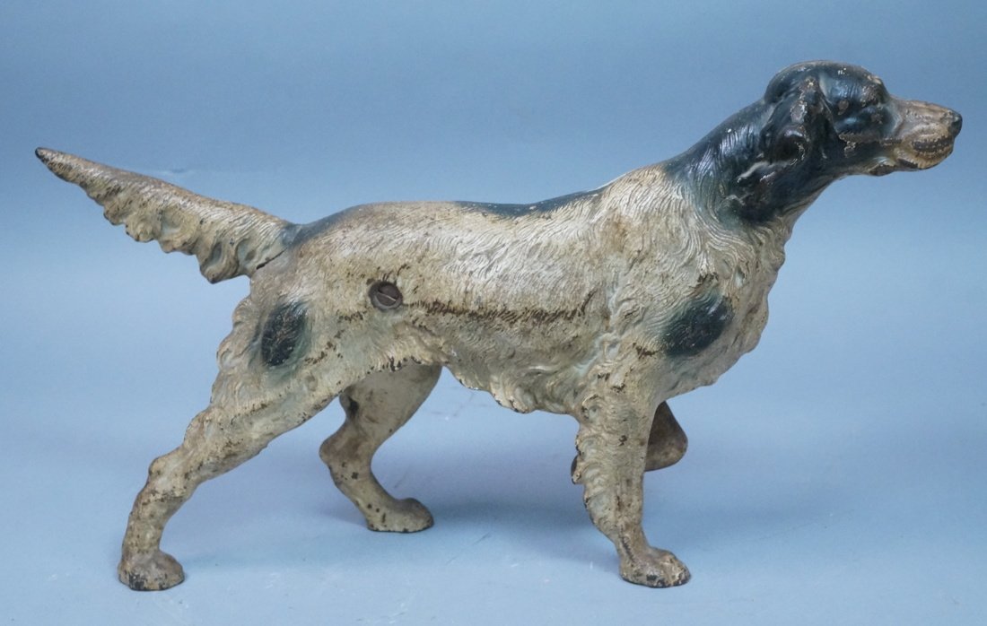 Painted Pointer Retriever Iron Door Stop. Antique (1 of 6)