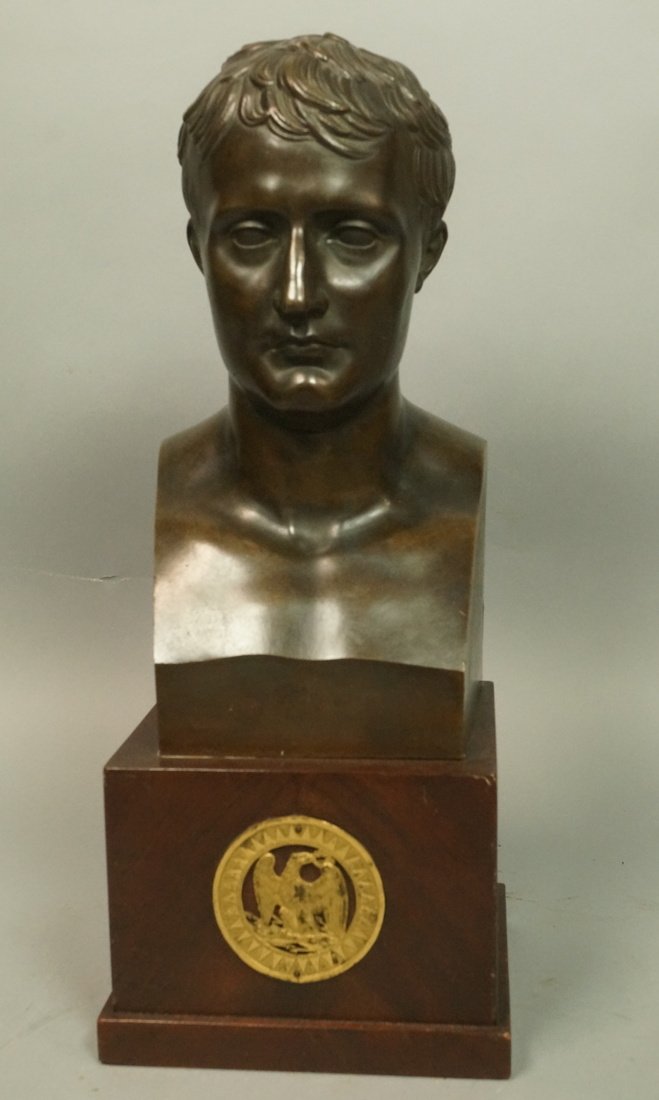 Bronze Bust Napoleon Bonaparte. On Wood Base. (1 of 10)
