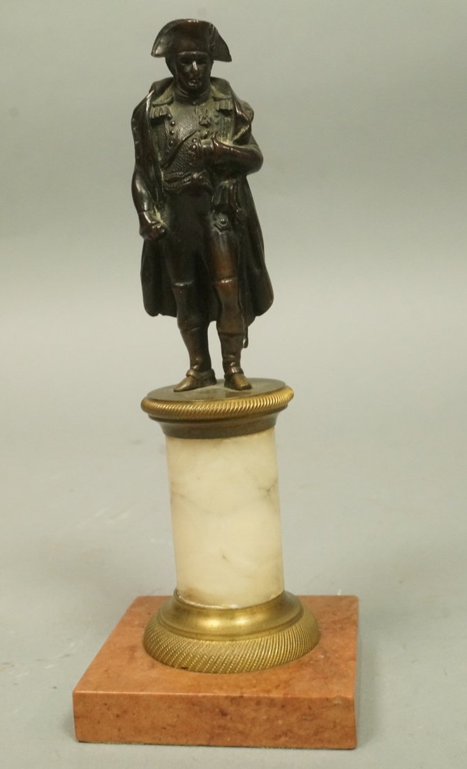 Bronze Napoleon Figural Statue. Mounted on alabas (1 of 7)