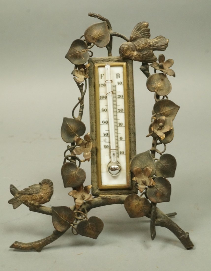 Antique Austrian Bronze Figural Thermometer. Flow (1 of 6)