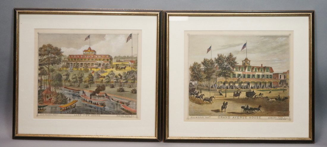 Pr Colored Engravings Prints. Asbury Park, NJ. Ne (1 of 9)