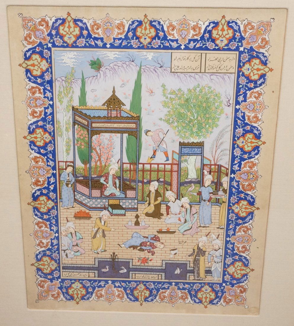 Antique Persian Painting. Decorative detailed pai (1 of 10)