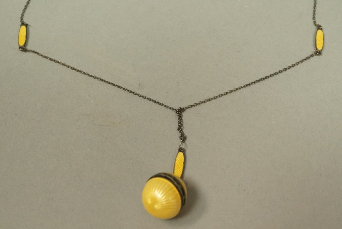 Sterling & Enamel Necklace & Pendant. Ball sphere (1 of 5)