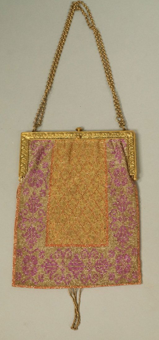 Antique Beaded Purse Hangbag. Mini seed beads in (1 of 6)