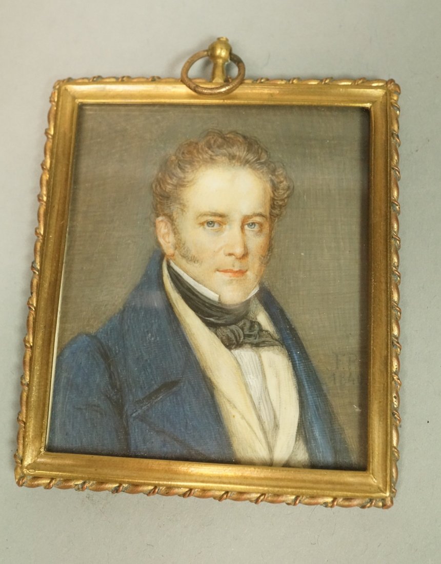Miniature Portrait Painting Signed F.P. 1840. Por (1 of 7)