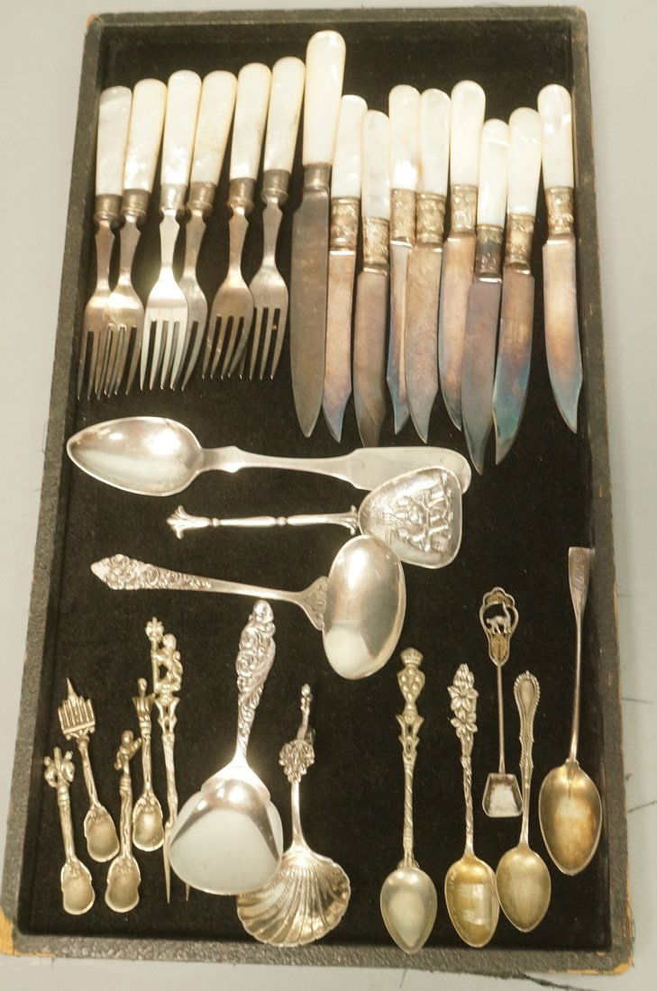 30pc Mixed Silver Flatware Lot. 7pcs Sterling & M (1 of 5)