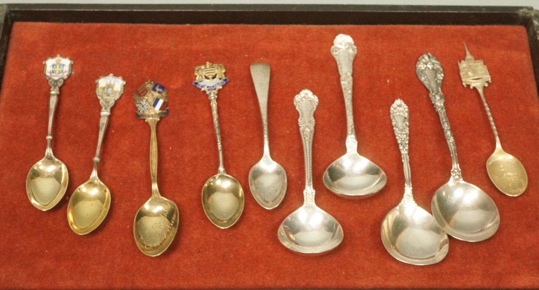 Lot 10 Sterling Spoons. Many are hallmarked. Five (1 of 6)