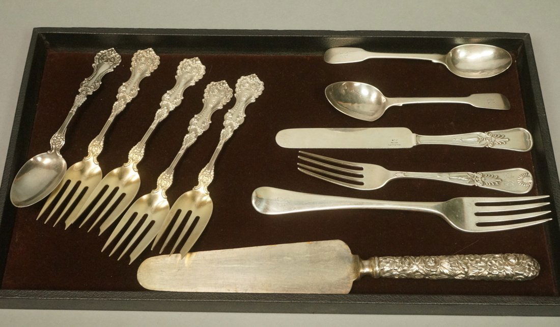 11pcs Sterling Lot. Set 4 fancy sterling salad fo (1 of 6)