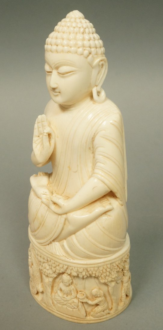 Carved Natural Material Sitting Buddha Sculpture. (1 of 7)