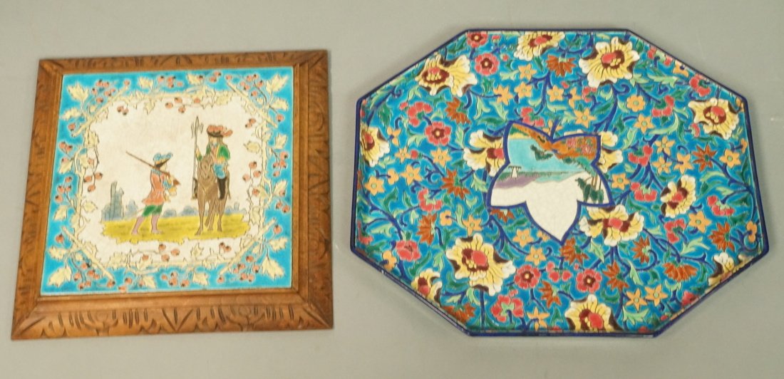 2pcs LONGWY EMAUX de LONGWY. 1) Hand Painted Tray (1 of 10)