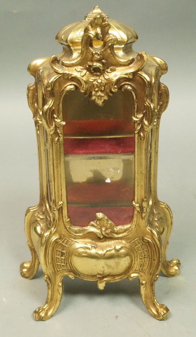 Miniature Brass Etagere Display Case. Glass Front (1 of 8)