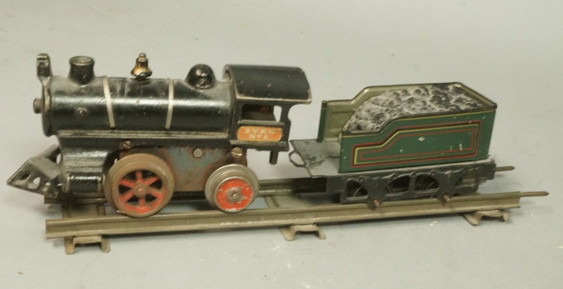 IVES Train Painted Metal No 1 Engine & Coal Car T (1 of 7)