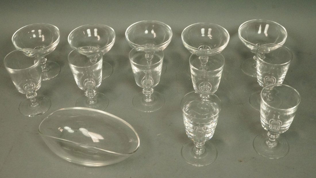 13pc STEUBEN Crystal. American Crystal. Low bowed (1 of 10)