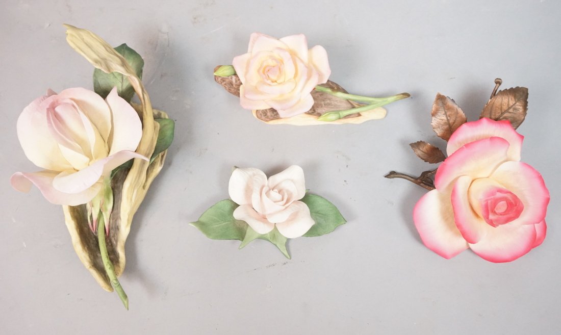 4pcs Boehm Porcelain Roses.  Peace Rose, Roses of (1 of 9)